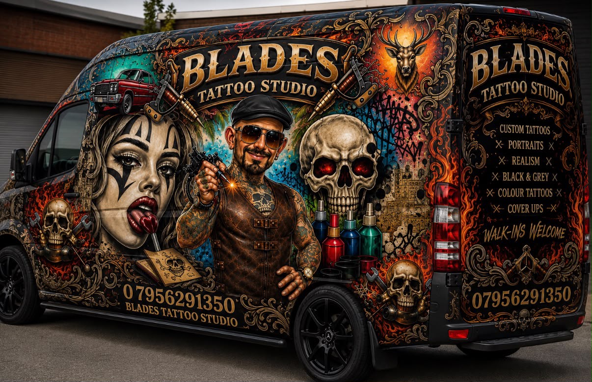 Blades Tattoo Studio wedding tattoo van offering wedding tattoos in Orpington